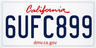 CA license plate 6UFC899
