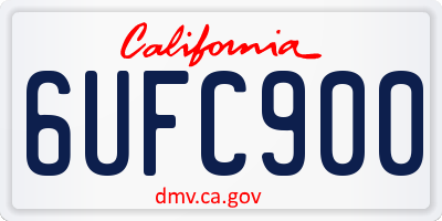 CA license plate 6UFC900