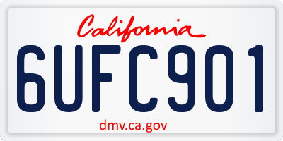 CA license plate 6UFC901