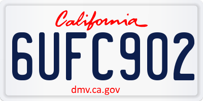 CA license plate 6UFC902