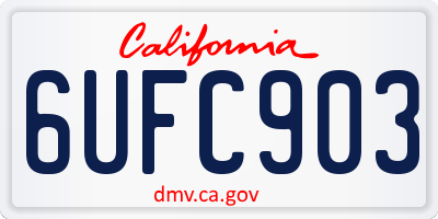 CA license plate 6UFC903
