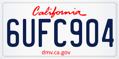 CA license plate 6UFC904