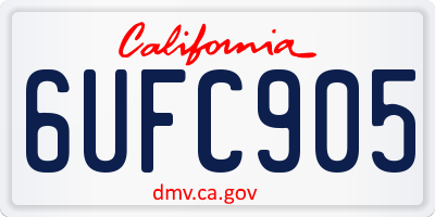 CA license plate 6UFC905