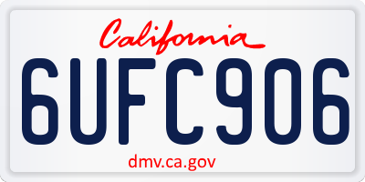 CA license plate 6UFC906