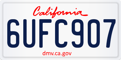 CA license plate 6UFC907