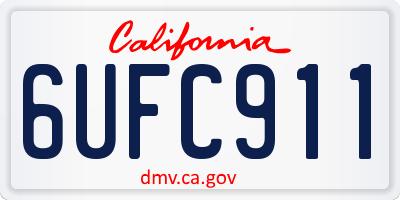 CA license plate 6UFC911