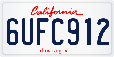 CA license plate 6UFC912