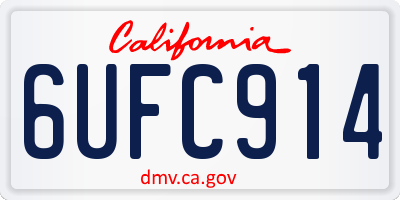 CA license plate 6UFC914