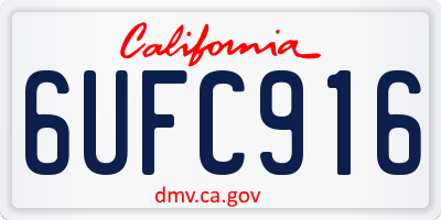 CA license plate 6UFC916