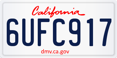 CA license plate 6UFC917