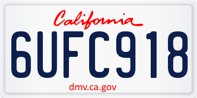 CA license plate 6UFC918