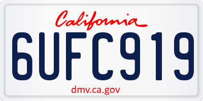 CA license plate 6UFC919