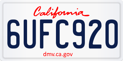 CA license plate 6UFC920