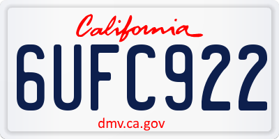 CA license plate 6UFC922