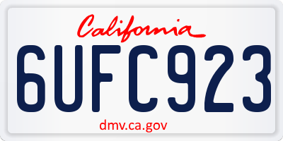 CA license plate 6UFC923