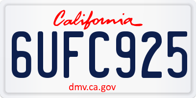 CA license plate 6UFC925