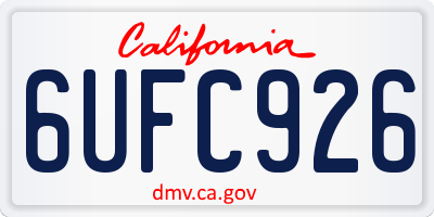 CA license plate 6UFC926