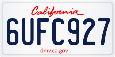 CA license plate 6UFC927