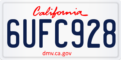 CA license plate 6UFC928