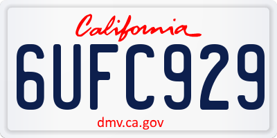 CA license plate 6UFC929