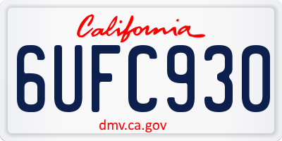CA license plate 6UFC930