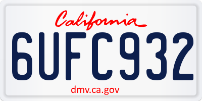CA license plate 6UFC932