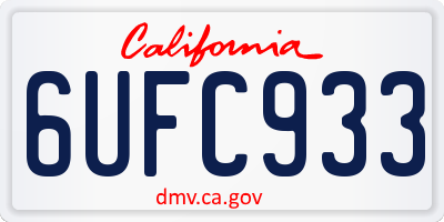 CA license plate 6UFC933