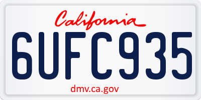 CA license plate 6UFC935