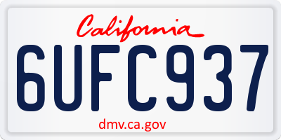 CA license plate 6UFC937