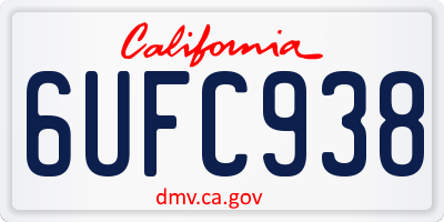 CA license plate 6UFC938