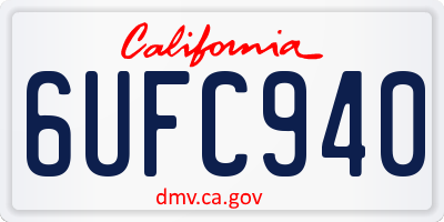 CA license plate 6UFC940