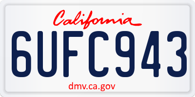 CA license plate 6UFC943