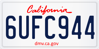 CA license plate 6UFC944