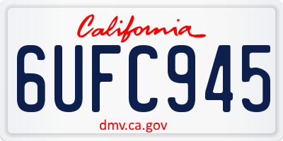 CA license plate 6UFC945