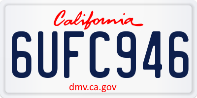 CA license plate 6UFC946