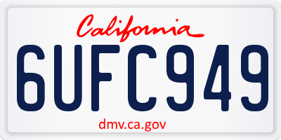 CA license plate 6UFC949