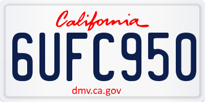CA license plate 6UFC950
