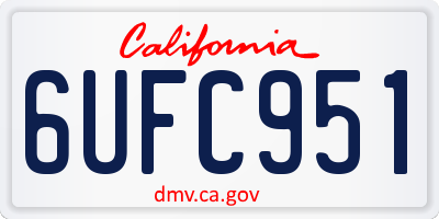 CA license plate 6UFC951