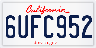 CA license plate 6UFC952