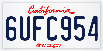 CA license plate 6UFC954