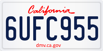 CA license plate 6UFC955