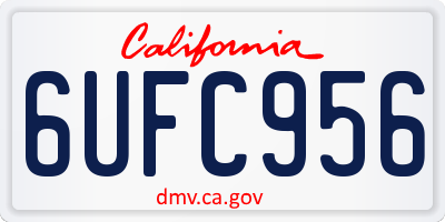 CA license plate 6UFC956