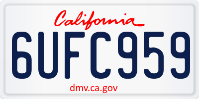 CA license plate 6UFC959