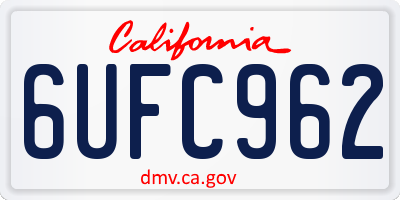 CA license plate 6UFC962
