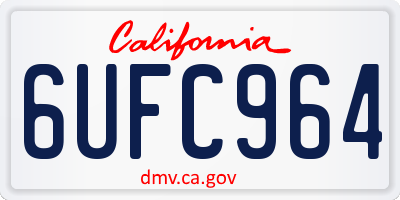 CA license plate 6UFC964