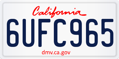 CA license plate 6UFC965