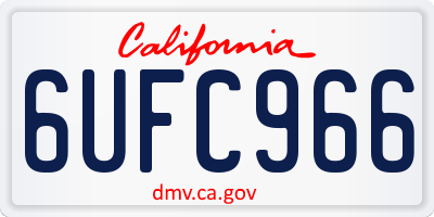 CA license plate 6UFC966