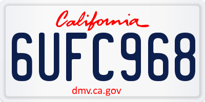 CA license plate 6UFC968