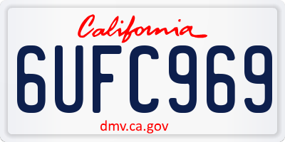 CA license plate 6UFC969