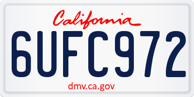 CA license plate 6UFC972